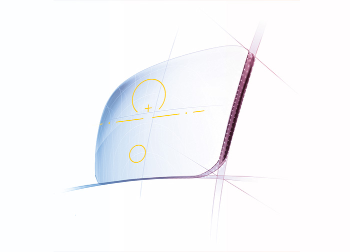 Verre ophtalmique gravé du logo LESA France