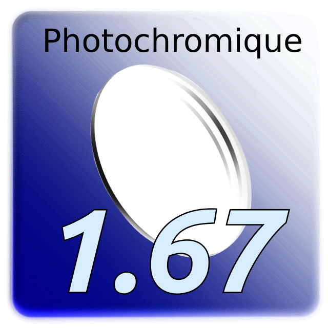 Verre Simple &amp; Net Photochromique 1.67 