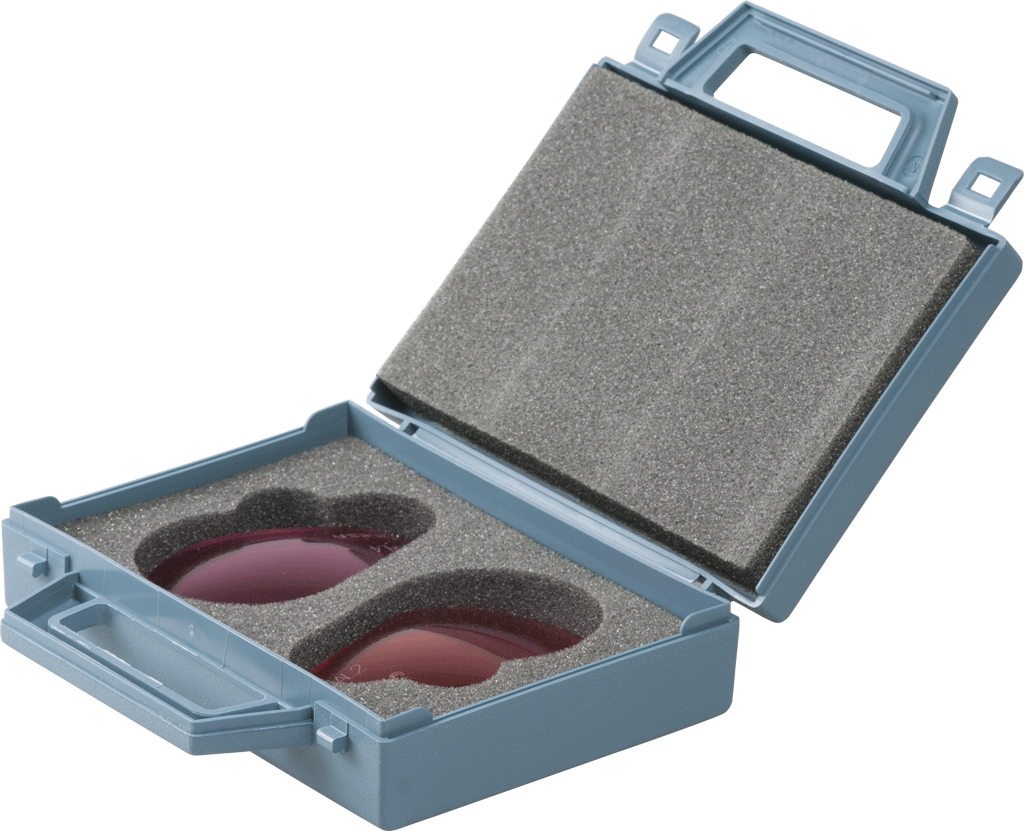 Set mit 4 Testgläsern für farbenblinde Menschen