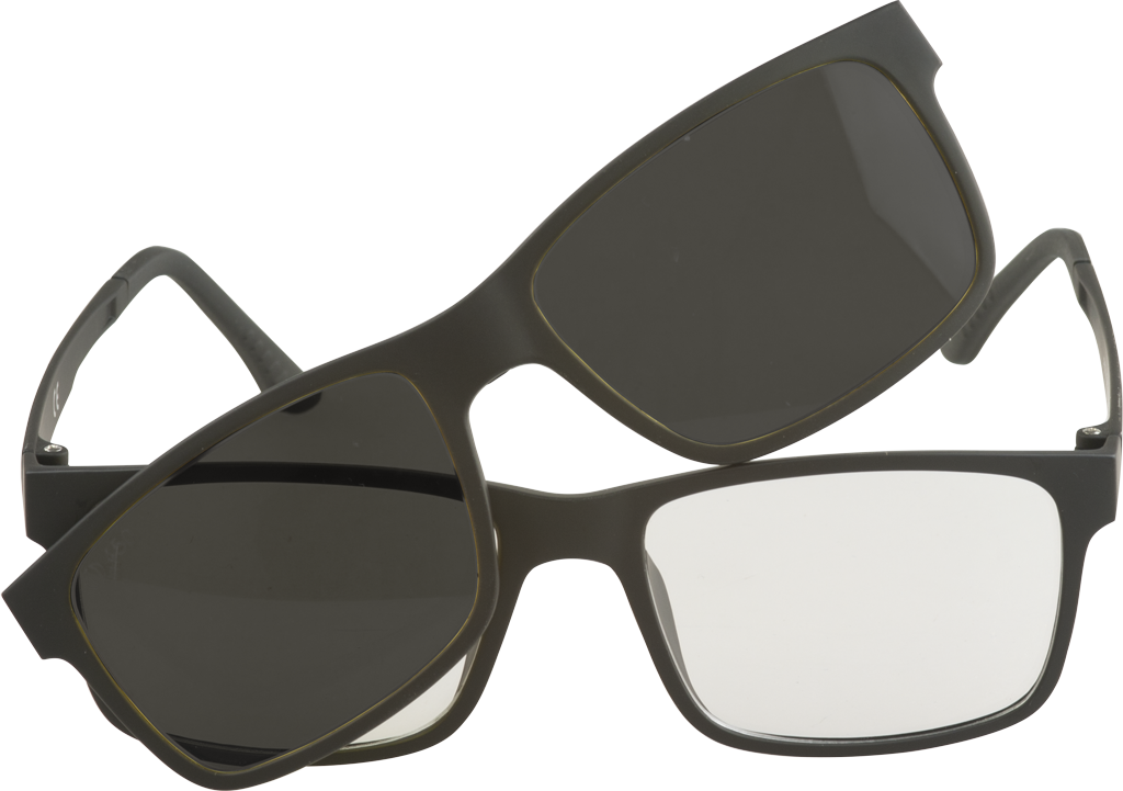 Polarized sunglasses with magnetic clip