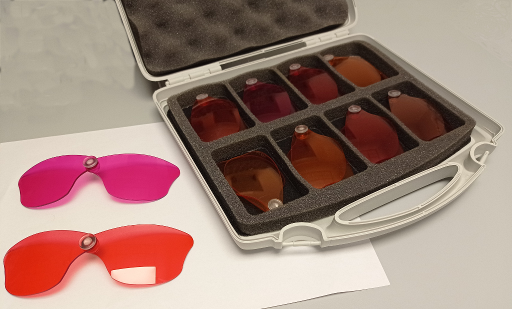 Set of 16 colorblind test glasses