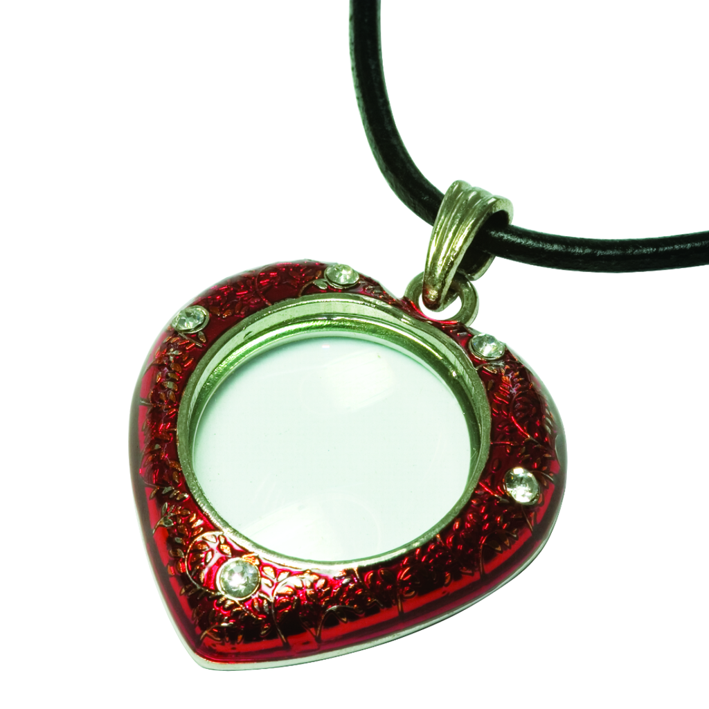 [L0147.05] Pendant magnifier (heart) 4x 30mm