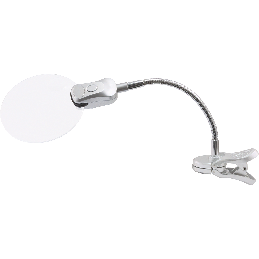 Enlightening flexible magnifier glass with clip
