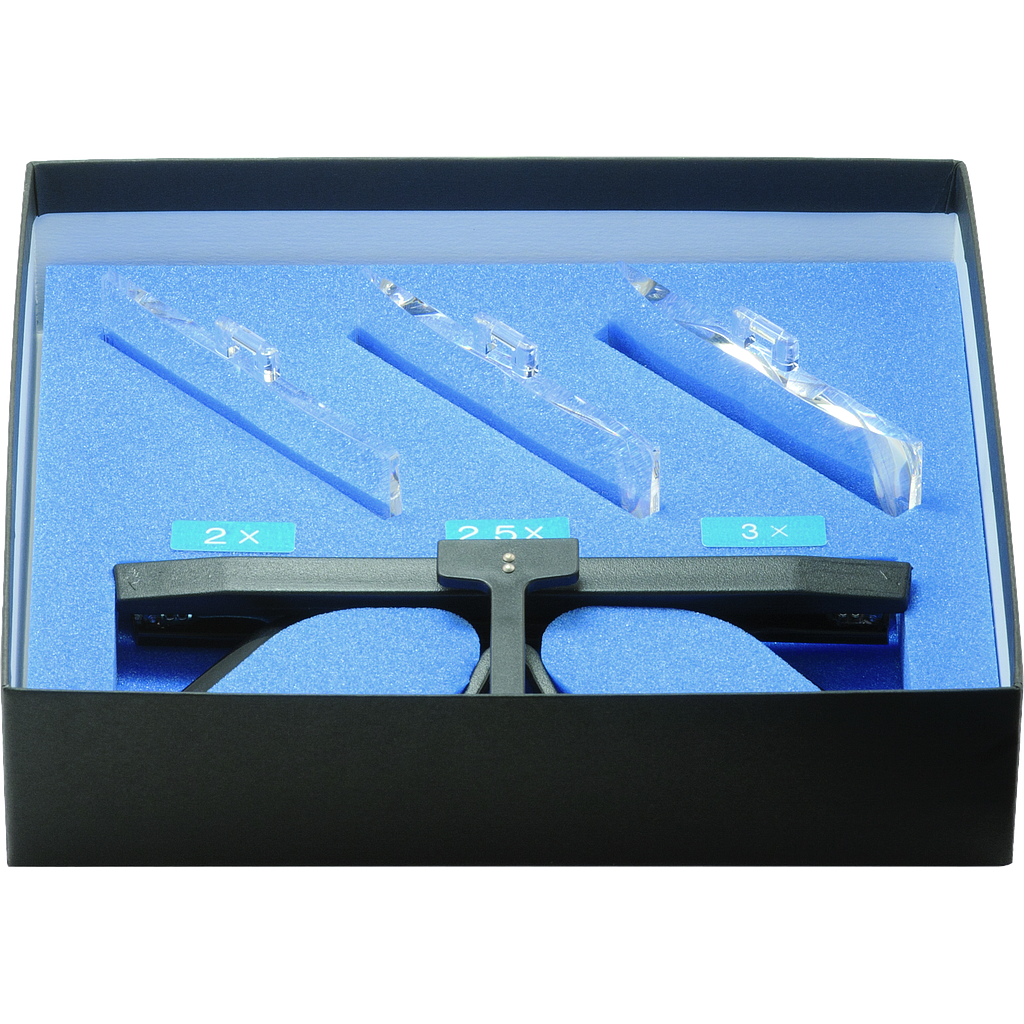 Brille mit 3 Vorsatzlinsen 2x/2.5x /3x